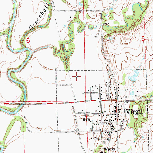 Topographic Map of Virgil Wastewater Treatment Facility, KS