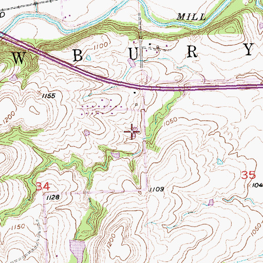 Topographic Map of Wabaunsee County Sewer District Number 1 Wastewater Treatment Plant, KS