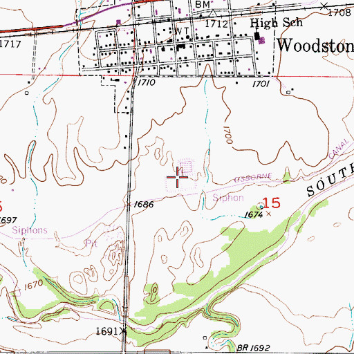 Topographic Map of Woodston Wastewater Treatment Facility, KS