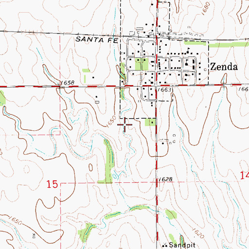 Topographic Map of Zenda Wastewater Plant, KS