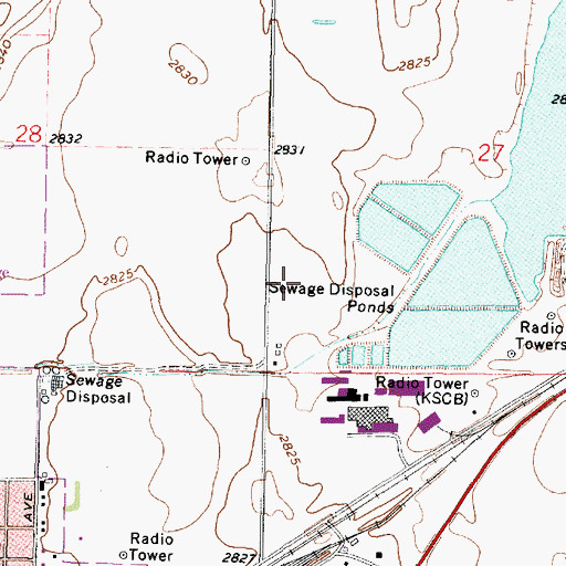 Topographic Map of Liberal Wastewater Treatment Plant, KS