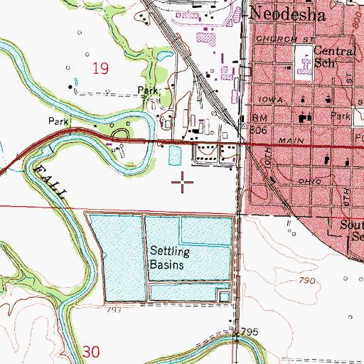 Topographic Map of Neodesha Water Plant, KS