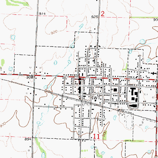 Topographic Map of Altamont Post Office, KS