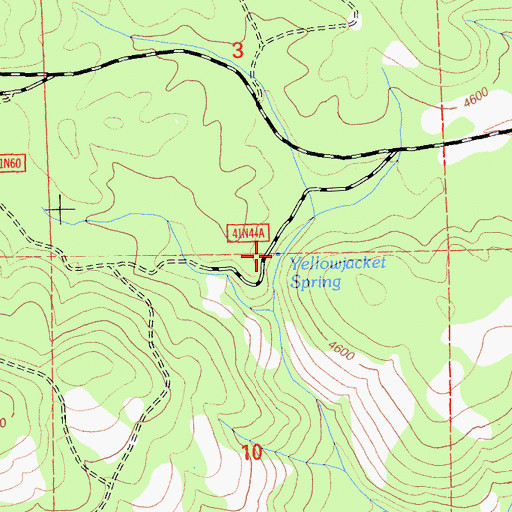 Topographic Map of Yellowjacket Spring, CA