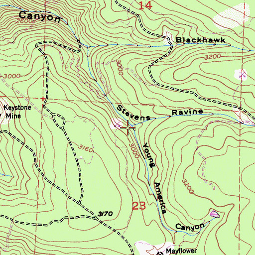 Topographic Map of Young America Canyon, CA