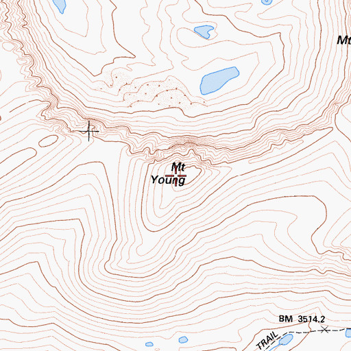 Topographic Map of Mount Young, CA