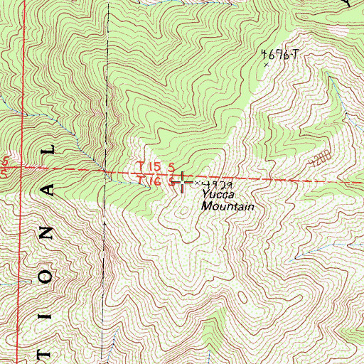 Topographic Map of Yucca Mountain, CA