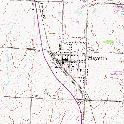 Topographic Map of Mayetta Post Office, KS