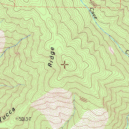 Topographic Map of Yucca Ridge, CA