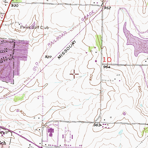 Topographic Map of Paola Carrier Annex Post Office, KS