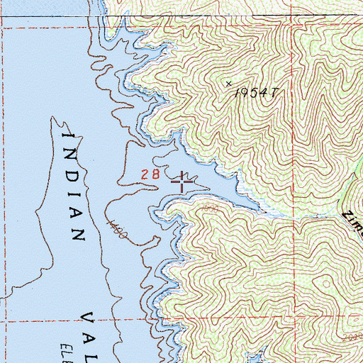 Topographic Map of Zimory Canyon, CA