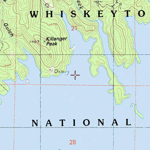 Topographic Map of Zinc Creek, CA