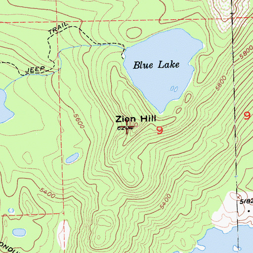 Topographic Map of Zion Hill, CA