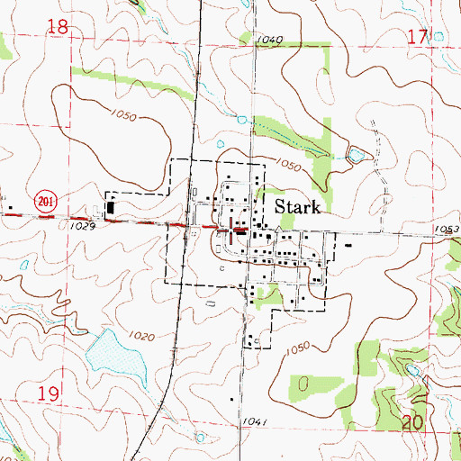 Topographic Map of Stark Post Office, KS