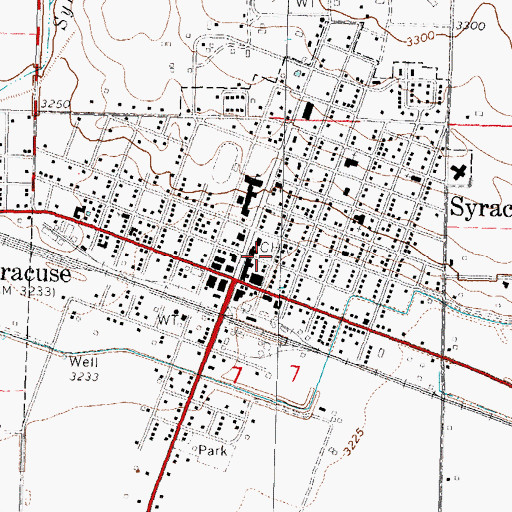 Topographic Map of Syracuse Post Office, KS