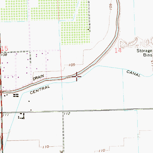 Topographic Map of Central Canal, AZ