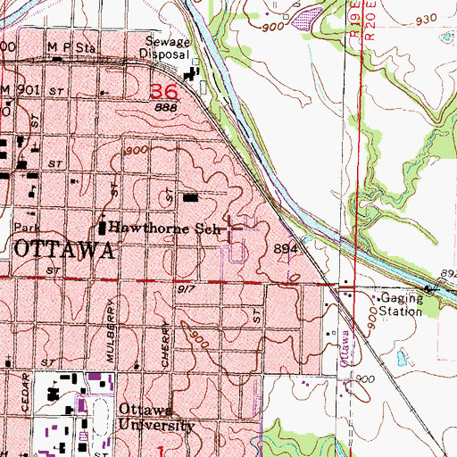 Topographic Map of Acres Mobile Home Estate Park, KS