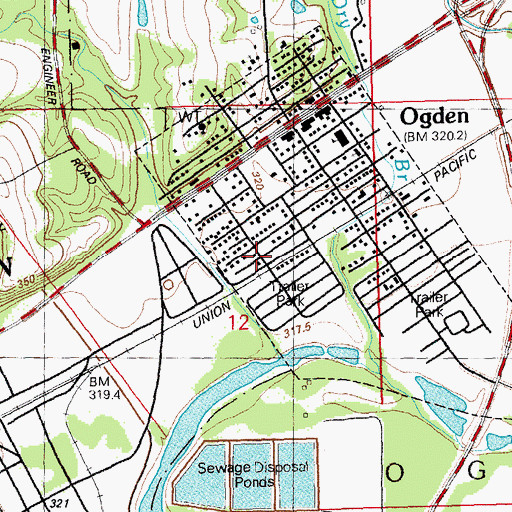 Topographic Map of Ashwood Mobile Home Park, KS