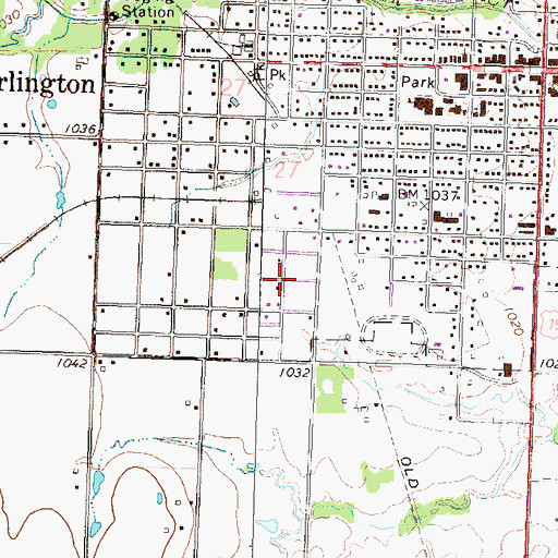 Topographic Map of Barrett Mobile Home Park, KS