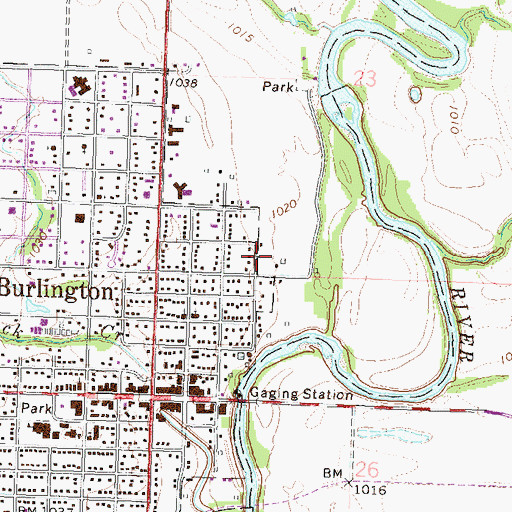 Topographic Map of Botham Mobile Home Park, KS