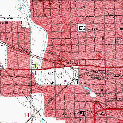 Topographic Map of Brookhaven Mobile Home Village, KS