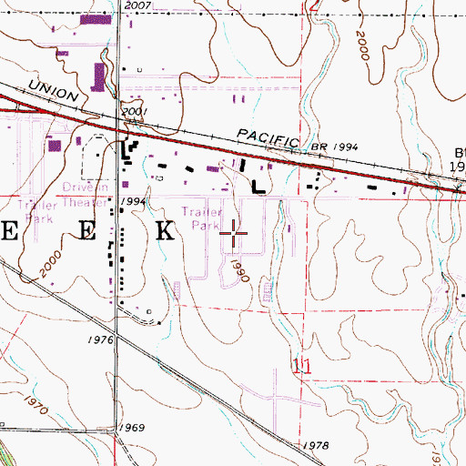 Topographic Map of Buffalo Hills Mobile Home Park, KS