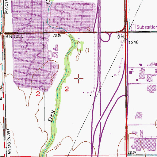 Topographic Map of Cedar Creek Mobile Home Park, KS