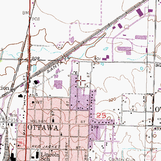 Topographic Map of Cherrywoods Mobile Home Park, KS