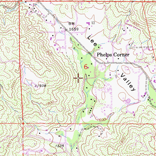 Topographic Map of California Riding and Hiking Trail, CA