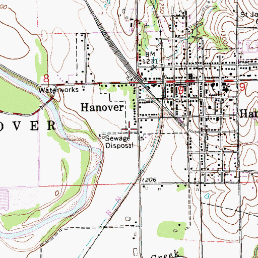 Topographic Map of Country Acres Trailer Court, KS