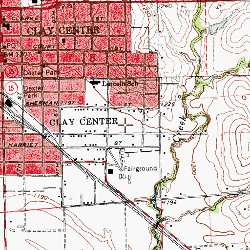 Topographic Map of Country Gardens Mobile Home Park, KS