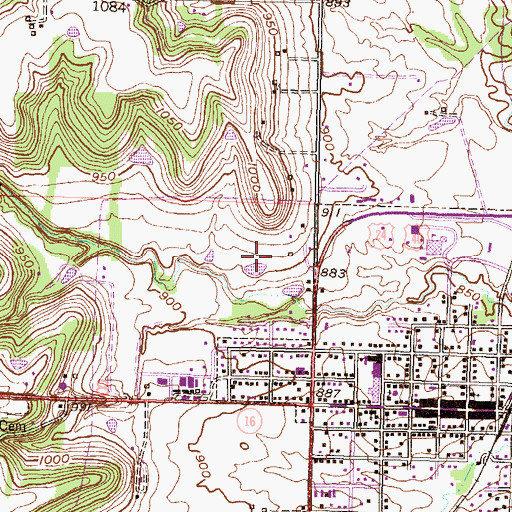 Topographic Map of Country Hills Manufactured Home Community, KS