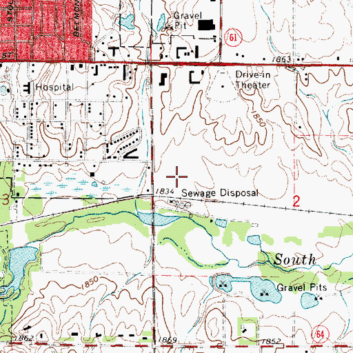 Topographic Map of Country Mobile Home Estates Community, KS