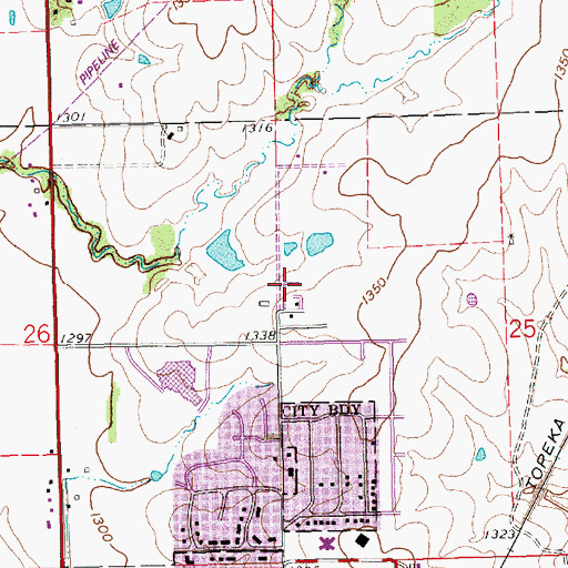 Topographic Map of Country Side Mobile Home Park, KS