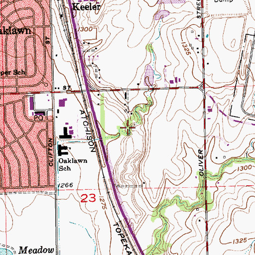 Topographic Map of Deer Lake Mobile Home Estates, KS
