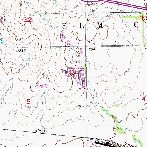 Topographic Map of El Haro Mobile Home Park, KS