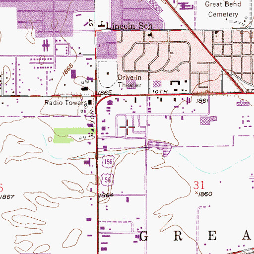 Topographic Map of Finer Mobile Home Park, KS
