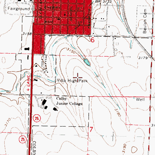 Topographic Map of Friendly Acres Mobile Home Park, KS