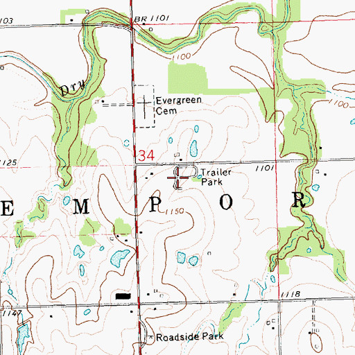 Topographic Map of Genes Mobile Home Park, KS