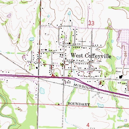 Topographic Map of Glendale Mobile Home Estates, KS