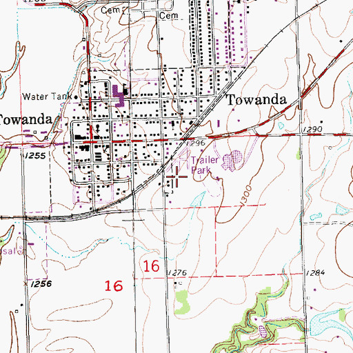 Topographic Map of Hanks Mobile Home Park, KS