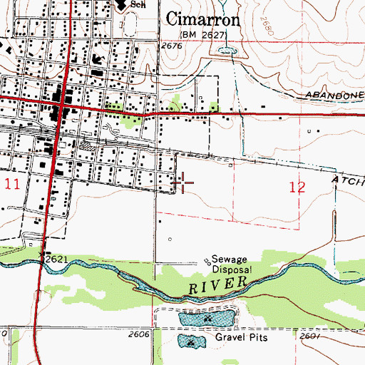 Topographic Map of Herron Mobile Home Park, KS