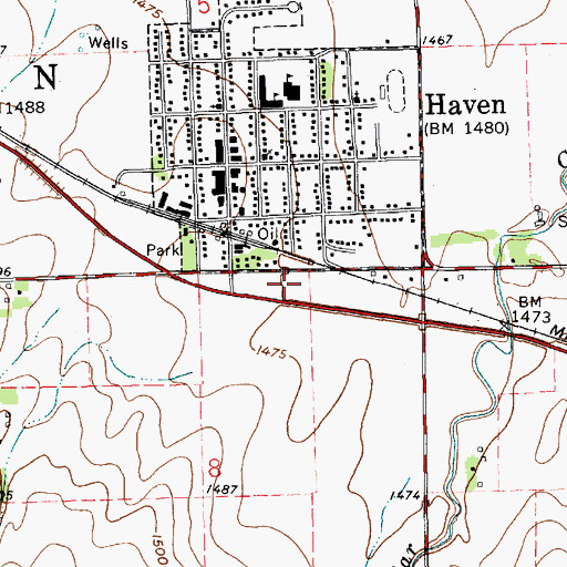 Topographic Map of Hinmans Mobile Home Park, KS