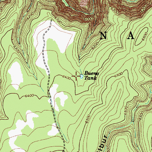 Topographic Map of Bueno Tank, AZ