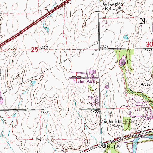Topographic Map of John's Mobile Home Park, KS