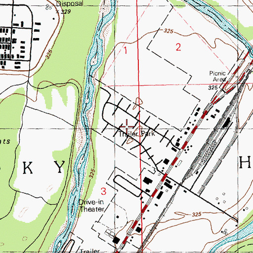 Topographic Map of Junction City Regency Mobile Home Park, KS
