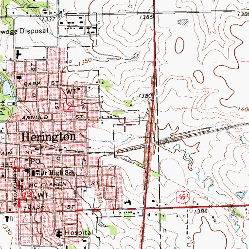 Topographic Map of Koepke Mobile Manor, KS