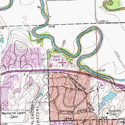 Topographic Map of Lincoln Mobile Home Village, KS