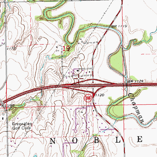 Topographic Map of M and M Mobile Home Court, KS