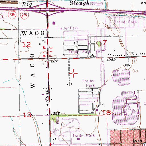 Topographic Map of MacArthur Place Mobile Home Park, KS